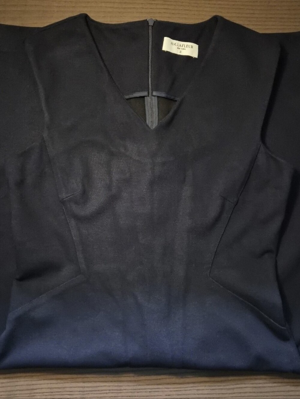 M.M. LaFleur Women's Navy Blue V-Neck Sleeveless Pencil Midi Dress, Size 12
